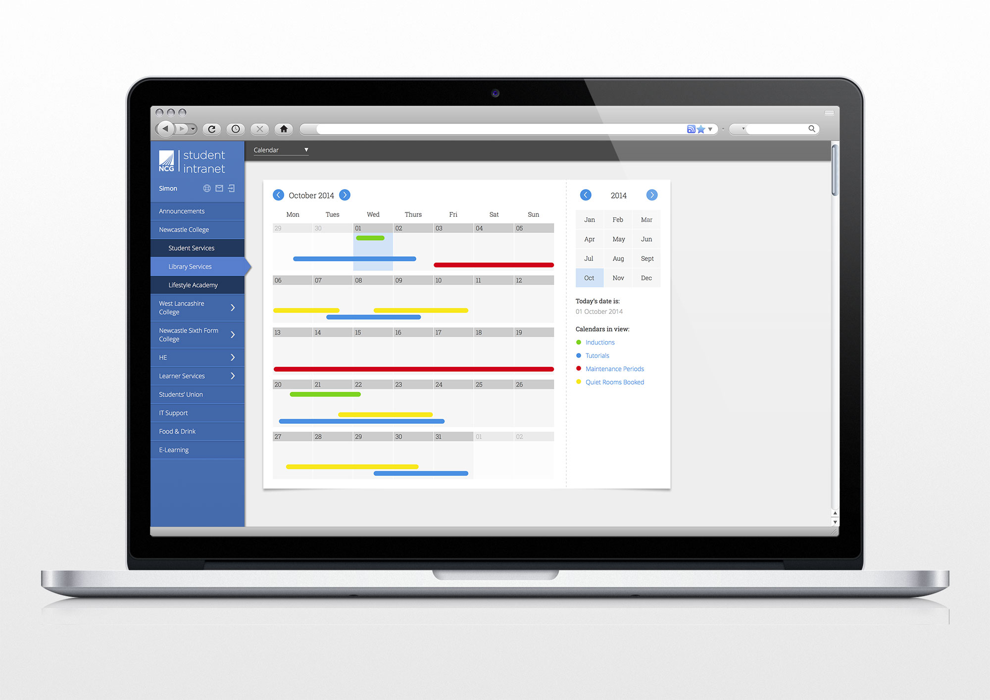 inline calendar concept